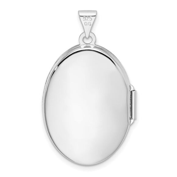 Sterling Silver 26mm Reversible Scroll Oval Locket - Picture 3 of 6